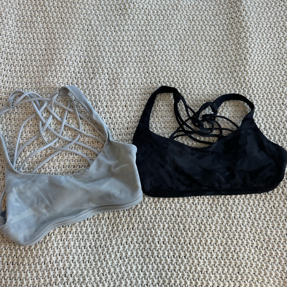 lululemon athletica Strappy Sports Bras - Black and Gray